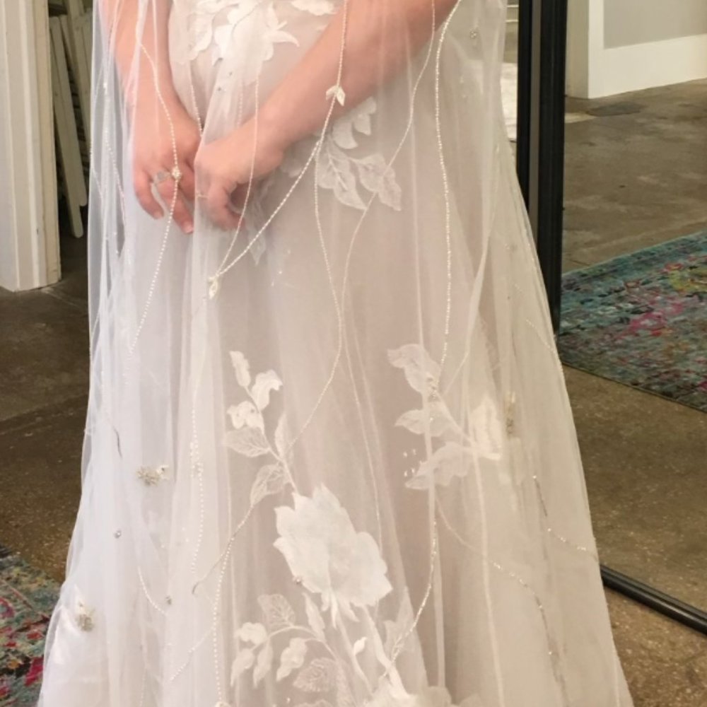 BHDLN Bejeweled Bridal Cape - Worn once! - Picture 4 of 11